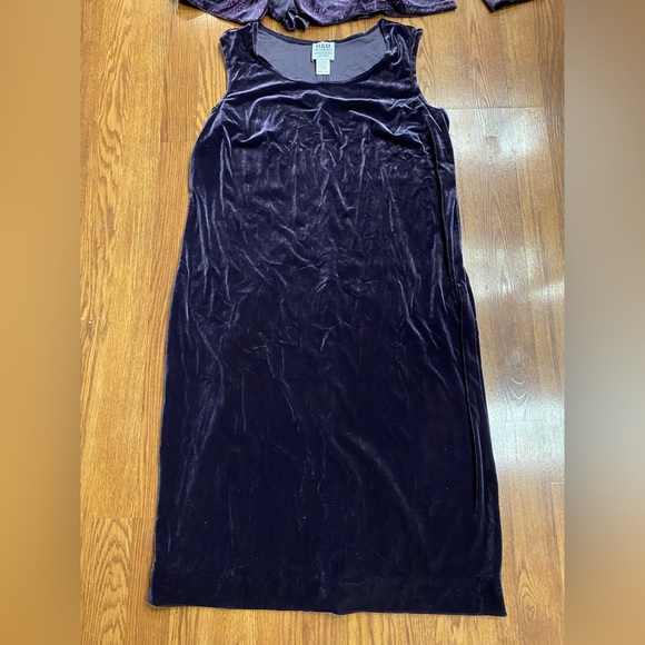Vintage 80’s 90’s Velvet Dress & Vintage Jacket Set Royal Purple Sparkle Holiday - Picture 10 of 17